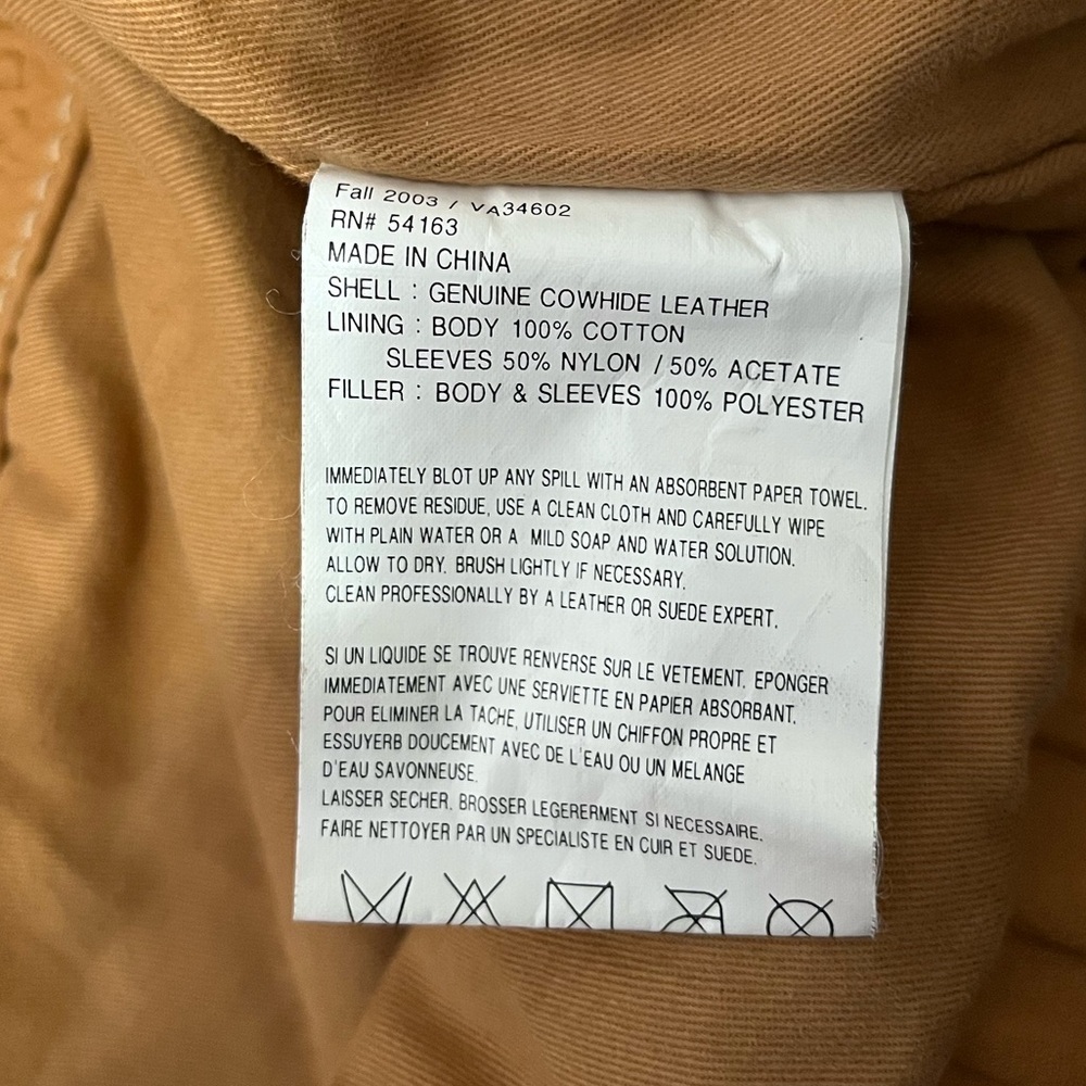 Timberland Tan Leather Vintage Logo Bomber Jacket XXL - Picture 7 of 11